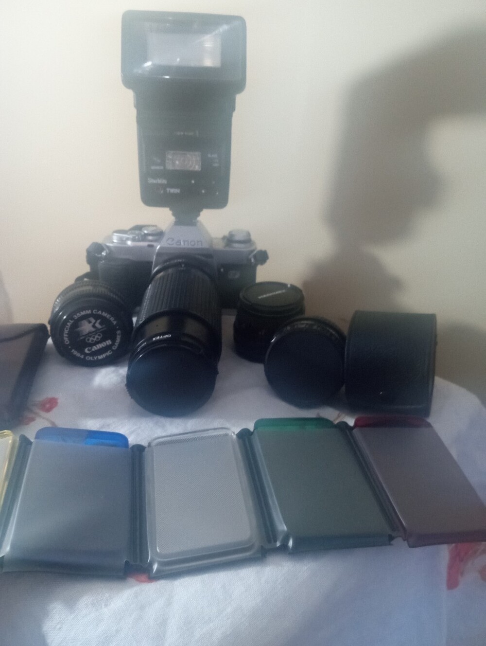 AS IS Vintage Canon AL-1 QF 35mm Camera Parts Repair Lenses Flash Filters